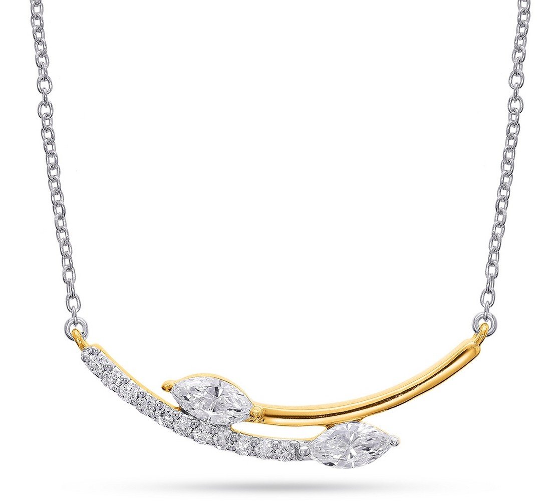 LG - 14K 0.39CT D-PENDANT WITH CHAIN LDS MARQ/RDS CERTIFIED